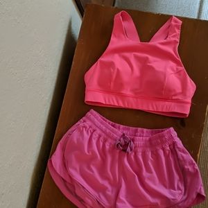 Lululemon size 8 bra and shorts